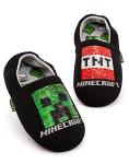Minecraft Slippers Boys Kids Blue Creeper vs Zombie TNT House Shoes 5.5 US