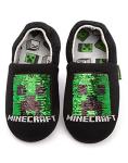 Minecraft Slippers Boys Kids Blue Creeper vs Zombie TNT House Shoes 5.5 US