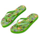 Minecraft Boys Sliders or Flip Flops for Beach and Pool - Boys Gifts (Green Flip Flops, 1-2 US)