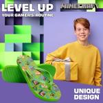 Minecraft Boys Sliders or Flip Flops for Beach and Pool - Boys Gifts (Green Flip Flops, 1-2 US)