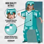 Disguise Minecraft Diamond Armor Deluxe Costume, Official Minecraft Costume for Kids, Small (4-6)