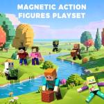 Magneverse 20 Pcs Magnetic Action Figures Playset - Magnetic Building Blocks, Magnet Cubes and Rotatable Figures Character Toys for Kids, STEM Toys, Christmas Birthday Gift for 3+ Year Old Boys Girls