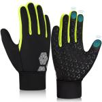 AOTOW Kid's Winter Running Gloves - Touchscreen, Warm, Cold Weather, Youth, Lightweight, Riding, Thermal, Windproof, Athletic, Black Sports Gloves for Hiking & Biking