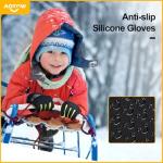 AOTOW Kid's Winter Running Gloves - Touchscreen, Warm, Cold Weather, Youth, Lightweight, Riding, Thermal, Windproof, Athletic, Black Sports Gloves for Hiking & Biking