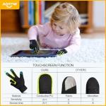 AOTOW Kid's Winter Running Gloves - Touchscreen, Warm, Cold Weather, Youth, Lightweight, Riding, Thermal, Windproof, Athletic, Black Sports Gloves for Hiking & Biking