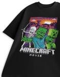 Minecraft Skeleton, Zombie, Creeper Mens Black Short Sleeve Graphic Tee | Classic Movie Apparel | Casual Wear & Gaming Merchandise | Crew Neck T-Shirt for Men - XXX-Large