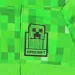 Mad Engine Minecraft Boys' I Am Creeper Allover Pixel Design Big Kids Full-Zip Hoodie Rubber Creeper Zipper Pull (XX-Large) Green