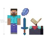 Minecraft Diamond Level Steve Action Figure, 3 Accessories, 5.5-in