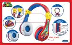 Super Mario Wireless Bluetooth Portable Kids Headphones with Microphone, Volume Reduced to Protect Hearing Rechargeable Battery, Adjustable Kids Headband for School Home or Travel