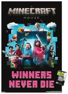 Trends International A Minecraft Movie - Group Wall Poster with Pushpins, 34L x 22.4W, Premium Poster & Push Pin Bundle
