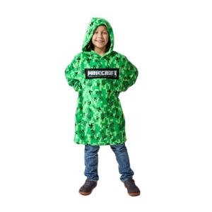 Minecraft Creepers & TNT Long Sleeve Boy's Wearable Kids Hoodie Blanket-L/XL