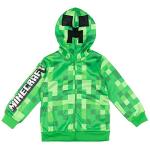 Minecraft Creeper Big Boys Fleece Zip Up Hoodie with Mesh Cosplay Hood Mask Green 10-12