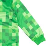 Minecraft Creeper Big Boys Fleece Zip Up Hoodie with Mesh Cosplay Hood Mask Green 10-12