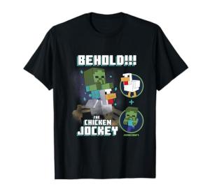 Minecraft Behold The Chicken Jockey Zombie on Chicken Design T-Shirt