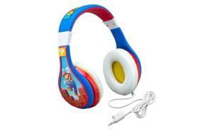 eKids Super Mario Kids Headphones, Adjustable Headband, Stereo Sound, 3.5Mm Jack, Wired Headphones for Kids, Tangle-Free, Volume Control, Childrens Headphones Over Ear for School Home, Travel