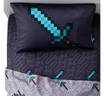 Minecraft Full Size Bedding Sheet Set, 4 Pieces (One Fitted, One Flat, Two Pillowcases)
