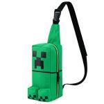 Minecraft Crossbody Bag for Kids Teens Creeper Sling Chest Bag for Travel with Adjustable Strap Gamer Gifts for Boys (Green)