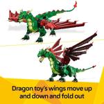 LEGO Creator 3 in 1 Medieval Dragon Toy - Building Toy with 3 Build Options, Dragon, Sea Serpent, or Phoenix - Fantasy Set for Kids, Boys and Girls, Ages 9+ - Gift Idea for Birthdays - 31161