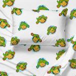 Jay Franco Nickelodeon Teenage Mutant Ninja Turtles Green Bricks 4 Piece Toddler Bed Set - Includes Reversible Comforter & Sheet Set Bedding - Super Soft Fade Resistant Microfiber