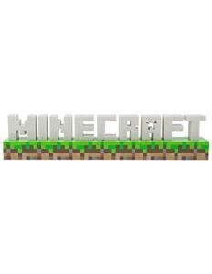 Paladone Minecraft Logo Light - Battery or USB Operated - 2 Light Modes - Officially Licensed Merchandise,White/Brown/Green