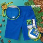 Minecraft Boys 3-Piece Creeper, Skeleton, Zombie Set - Short Sleeve Graphic T-Shirt, Shorts, and Baseball Cap Outfit for Kids (Blue, Size 7)