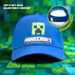 Minecraft Boys 3-Piece Creeper, Skeleton, Zombie Set - Short Sleeve Graphic T-Shirt, Shorts, and Baseball Cap Outfit for Kids (Blue, Size 7)