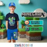 Minecraft Boys 3-Piece Creeper, Skeleton, Zombie Set - Short Sleeve Graphic T-Shirt, Shorts, and Baseball Cap Outfit for Kids (Blue, Size 7)