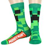 Bioworld Minecraft Creeper Cubed Character Design Gaming Adult Crew Socks