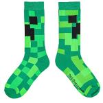 Bioworld Minecraft Creeper Cubed Character Design Gaming Adult Crew Socks