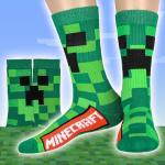 Bioworld Minecraft Creeper Cubed Character Design Gaming Adult Crew Socks