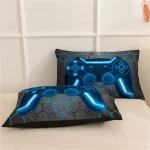 NTBED 5pcs Game Console Comforter Set for Boys Girls Kids Gaming Geometric Bed in a Bag Lightweight Microfiber Gamer Bedding Sets (Blue, Twin)