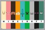 Minecraft - Pixel Bars Wall Poster, 34L" x 22.4W", Gray Framed Version