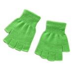 Zitokin Fingerless Gloves Kids, Ash Trainer Costume Halloween Green Gloves Knitted Winter Typing Mittens for Boys & Girls (Green)