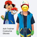 Zitokin Fingerless Gloves Kids, Ash Trainer Costume Halloween Green Gloves Knitted Winter Typing Mittens for Boys & Girls (Green)