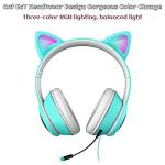 Cat Ear Gaming Headphones Wired AUX 3.5mm with LED Light, VIGROS Flashing Stereo Game Headphones Surround Sound Over-Ear Headsets with Microphone Fit Kids & Adult for PC, PS4, Switch, Mobile, Laptop