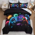 NTBED Game Console Comforter Set for Boys Girls Kids Space Universe 3D Gaming Bed Lightweight Microfiber Gamer Bedding Sets (Multi, Twin)
