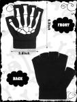 Bencailor 2 Pairs Halloween Glow in the Dark Fingerless Gloves Skeleton Knitted Skull Gloves Cosplay Costume Accessories(5-11 Years)