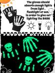 Bencailor 2 Pairs Halloween Glow in the Dark Fingerless Gloves Skeleton Knitted Skull Gloves Cosplay Costume Accessories(5-11 Years)