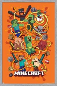 Trends International Minecraft - Funtage Wall Poster, 34L x 22.4W, Gray Framed Version