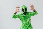Minecraft Creeper Big Boys Cosplay Zip Up Coverall with Mesh Hood Mask Green 10-12