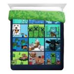Minecraft Mobs Reversible Comforter & Pillowcase Set, Queen Size, Multicolor