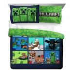 Minecraft Mobs Reversible Comforter & Pillowcase Set, Queen Size, Multicolor