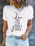 Witch Halloween Shirt for Women Retro Halloween Grpahic Tee Funny Hocus Pocus Tshirt Fall Casual Shirts Tee Tops(XX-Large,White1)