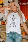 Witch Halloween Shirt for Women Retro Halloween Grpahic Tee Funny Hocus Pocus Tshirt Fall Casual Shirts Tee Tops(XX-Large,White1)