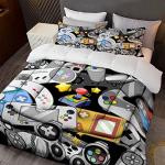 Sunnycitron Gamer Comforter Set for Boys Gaming Bedding Twin Comforter Set Gaming Bed Boys Comforter Set Gamer Room Decor (1 Comforter +2Pillowcase)