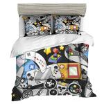 Sunnycitron Gamer Comforter Set for Boys Gaming Bedding Twin Comforter Set Gaming Bed Boys Comforter Set Gamer Room Decor (1 Comforter +2Pillowcase)