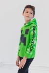 Minecraft Creeper Little Boys Fleece Raglan Hoodie & Pants Green/Black 7-8