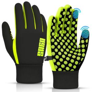 SAGA SPORTS Kids Winter Gloves for Boys & Girls, Age 4-12 | Touchscreen-Compatible, Anti-Slip | Warm, Machine Washable for Outdoor Activities
