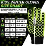 SAGA SPORTS Kids Winter Gloves for Boys & Girls, Age 4-12 | Touchscreen-Compatible, Anti-Slip | Warm, Machine Washable for Outdoor Activities
