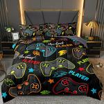 BDUCOK 5 pieces Gamer Comforter Set for Boys Gaming bedding set Twin Size,Video Game Controller Comforter for Boys Kids Adult 3D Gamepad Microfiber Bed in A Bag Sets3011,Twin